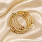 Ruby emerald Pearl bangles -01