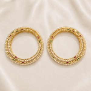Ruby Emerald Pearl Bangles