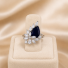 Ultra premium blue sapphire pear stone diamond adjustable ring03