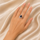 Ultra premium blue sapphire pear stone diamond adjustable ring05