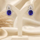 Oval-Cut Tanzanite Gemstone CZ Studs-02
